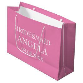 Bridesmaid Pink Eleganter Individuelle Name Hochze Große Geschenktüte