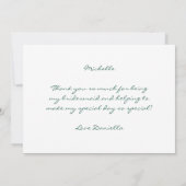 Bridesmaid Pink Floral Letter Wedding Dankeskarte (Rückseite)