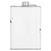 Bridesmaid Pink Floral Watercolor Brautparty Flachmann (Rückseite)