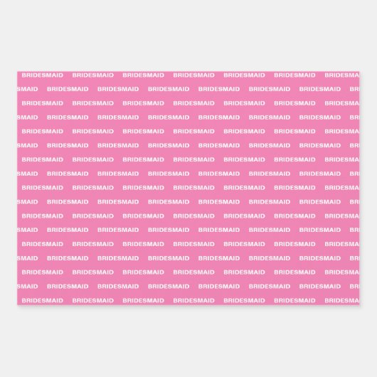 Bridesmaid Pink Geschenkpapier Set (Vorderseite)