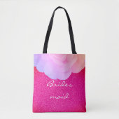 Bridesmaid Pink Glittery Rose Gold Floral Wedding Tasche (Vorderseite)
