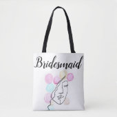 Bridesmaid Pink Gray Script Elegante Wedding Tasch Tasche (Vorderseite)