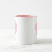 Bridesmaid Pink Heart Brautparty Personalisiert Tasse (Zentrum)