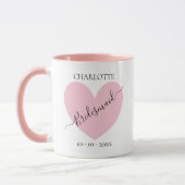 Bridesmaid Pink Heart Brautparty Personalisiert Tasse (Links)