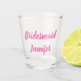 Bridesmaid Pink Individuelle Name Geschenke Hochze Schnapsglas