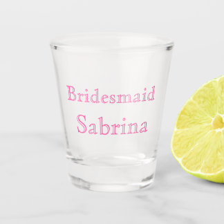 Bridesmaid Pink Individuelle Name Geschenke Weddin Schnapsglas