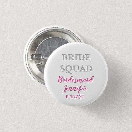 Bridesmaid Pink Individuelle Name Wedding Bachelor Button (Vorne & Hinten)