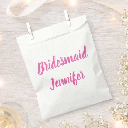 Bridesmaid Pink Individuelle Name Wedding Bachelor Geschenktütchen (Ausgeschnitten)