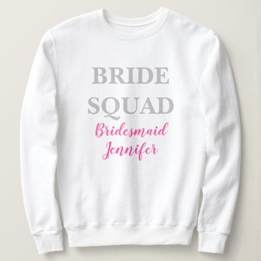 Bridesmaid Pink Individuelle Name Wedding Bachelor Sweatshirt (Design vorne)