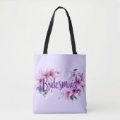 Bridesmaid Pink Lavender Floral Tasche (Vorderseite)