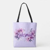 Bridesmaid Pink Lavender Floral Tasche (Rückseite)