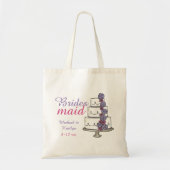 Bridesmaid Pink Lila Floral Hochzeitstorte Tasche (Vorne)