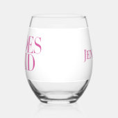 Bridesmaid Pink Modern Personalisiert Weinglas Ohne Stiel (Links)