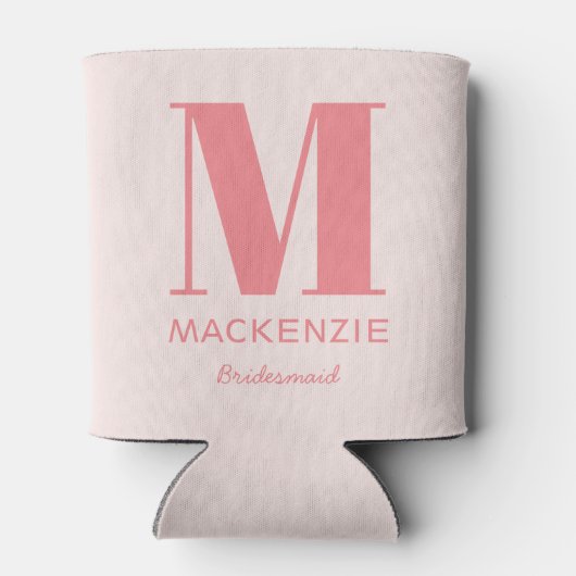 Bridesmaid Pink Monogram Name Dosenkühler (Rückseite)