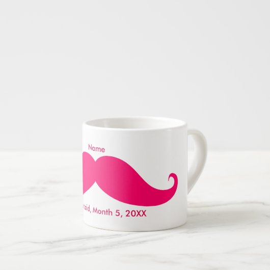 Bridesmaid Pink Mustache Espresso Tasse (Vorderseite Rechts)