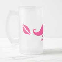 Bridesmaid Pink Mustache Mattiert Glass Tasse