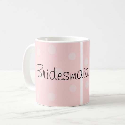 Bridesmaid Pink Polka Dots Kaffeetasse (Vorderseite Links)