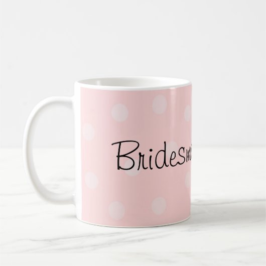 Bridesmaid Pink Polka Dots Kaffeetasse (Links)