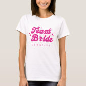 Bridesmaid Pink Team Bride Bachelorette T-Shirt (Vorderseite)