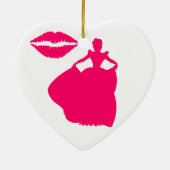 Bridesmaid Pink Tiara und Mustache Herz Ornament (Hinten)