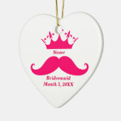 Bridesmaid Pink Tiara und Mustache Herz Ornament (Links)