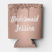 Bridesmaid Pink Tropfen Glitzer Elegante Hochzeite Dosenkühler (Vorderseite)