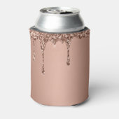 Bridesmaid Pink Tropfen Glitzer Elegante Hochzeite Dosenkühler (Kanne Rückseite)