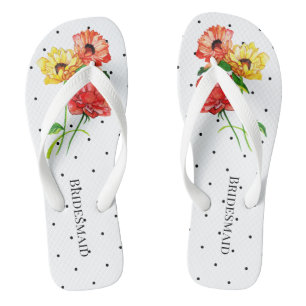 Bridesmaid Polka Dot Floral Badesandalen