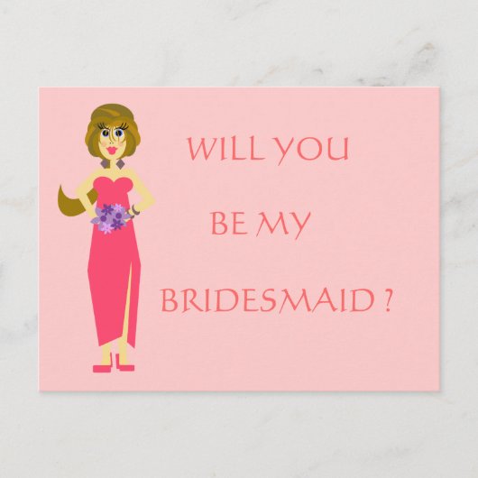 Bridesmaid Postkarten (Vorderseite)