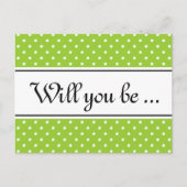 Bridesmaid Postkarten | Apfelgrün-Punkte (Vorderseite)