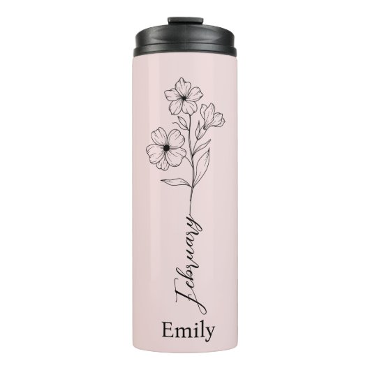 Bridesmaid Primrose Geburtsmonat Blume Februar Thermosbecher (Vorderseite)