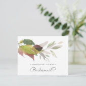 BRIDESMAID PROPOSAL card, Autumn Greenery Einladung (Stehend Vorderseite)