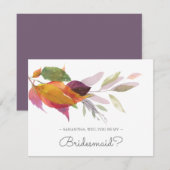 BRIDESMAID PROPOSAL card, Fall Greenery Einladung (Vorne/Hinten)