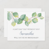 BRIDESMAID PROPOSAL card, Greenery Eukalyptus Einladung (Vorne/Hinten)