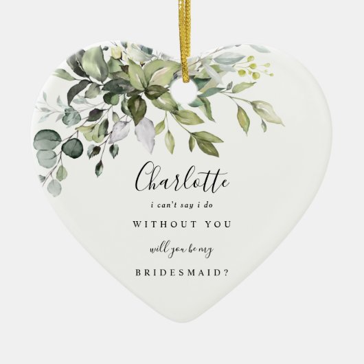 Bridesmaid Proposal Ceramic Keepsake Ornament (Vorne)