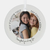 Bridesmaid proposal Christmas Photo Ornament Aus Glas (Rückseite)
