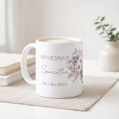 Bridesmaid Proposal Purple Wisteria Floral Kaffeetasse