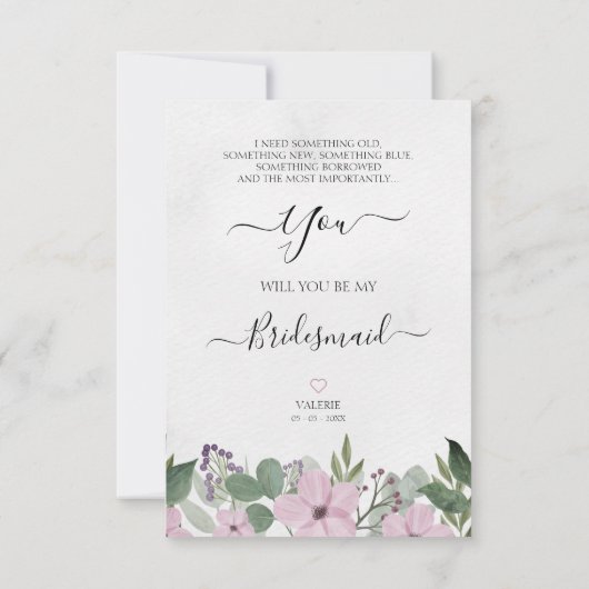 Bridesmaid Proposal with Selfie on Floral Garland (Rückseite)