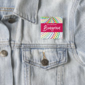 BRIDESMAID Rainbow Hearts Sprinkles Chic Wedding Button (Beispiel)