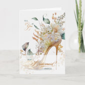 Bridesmaid Request Botanical Wedding Shoe Custom Karte (Vorderseite)