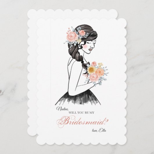 Bridesmaid Request Card Einladung (Vorne/Hinten)