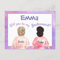 Bridesmaid Request/Girls robes from Behind/Lilac