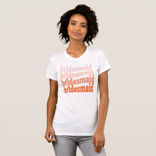 Bridesmaid Retroorange boho T-Shirt (Vorne ganz)