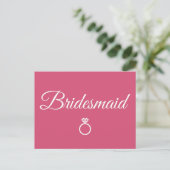 Bridesmaid Ring Postkarte (Stehend Vorderseite)