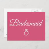 Bridesmaid Ring Postkarte (Vorne/Hinten)