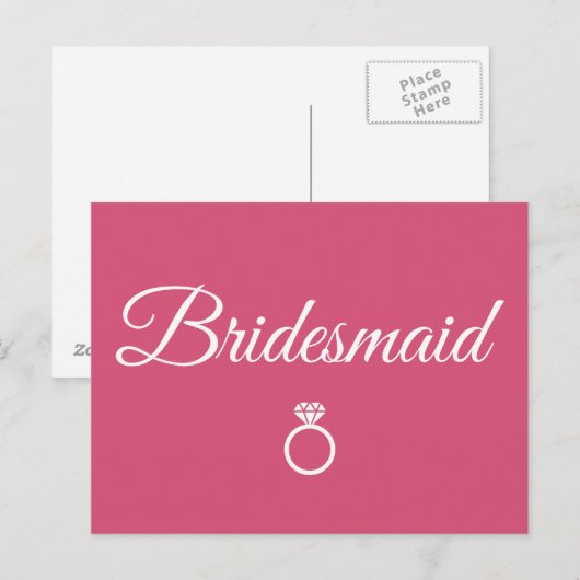 Bridesmaid Ring Postkarte (Vorne/Hinten)