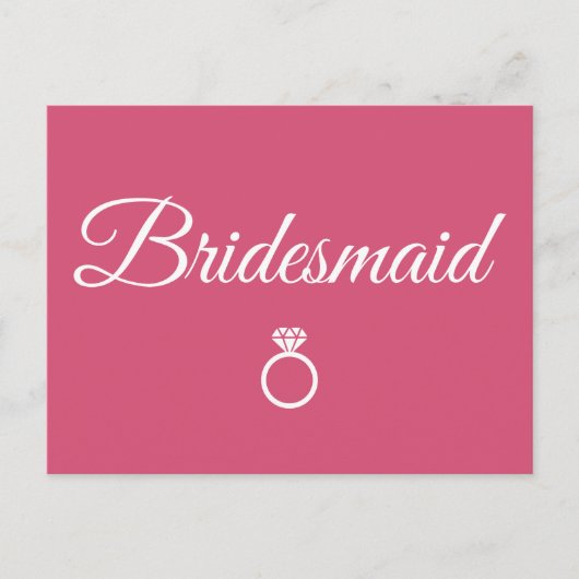 Bridesmaid Ring Postkarte (Vorderseite)