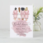 Bridesmaid Robes Blush Pink Brautparty (Stehend Vorderseite)