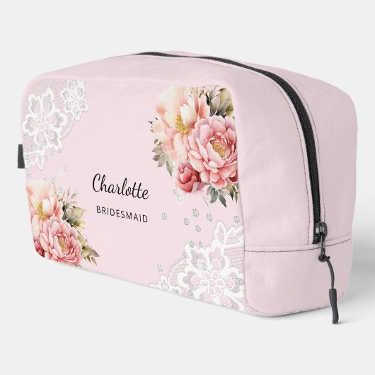 Bridesmaid rosa Blumensträuße Waschbeutel (Rechte Ecke)