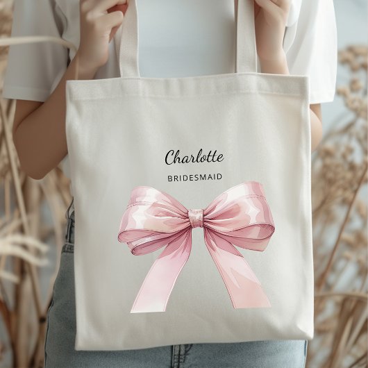 Bridesmaid rosa Bogen Tragetasche